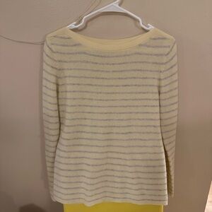 Cashmere Striped Yellow and Gray Women's Sweater